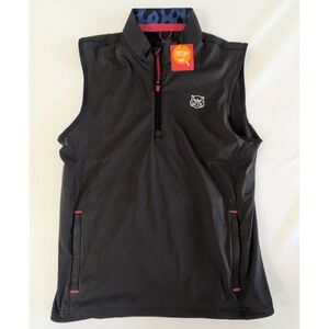 Puma Hoops x Golf Wind Vest Men's UPF 50+ Black Sleeveless Pullover Black Size M